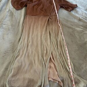 Elegant Brown and Tan Women's Dress